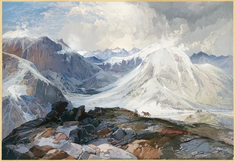 Myggstigen, Klippiga bergen i Colorado, 12 000 fot över havet av Thomas Moran