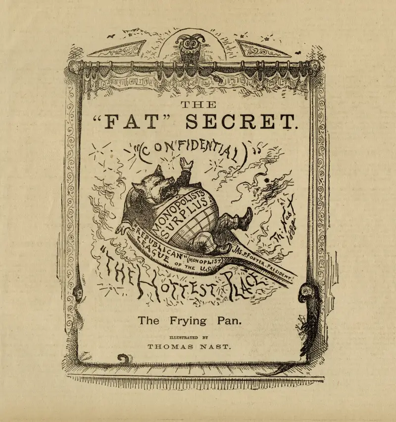 Evening Post, p. 8; The frying pan av Thomas Nast
