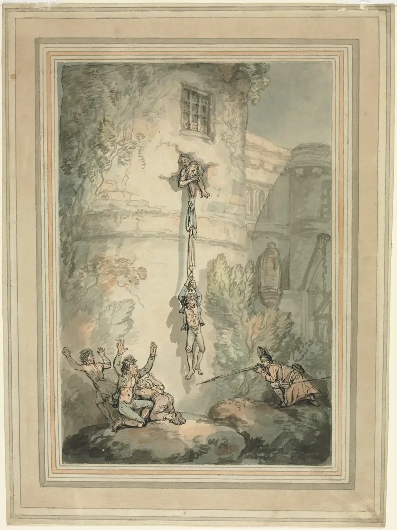 Flucht französischer Gefangener von Thomas Rowlandson