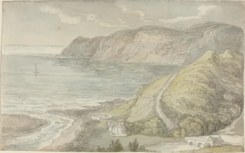 View from the Inn at Lynton (probably 1811) av Thomas Rowlandson