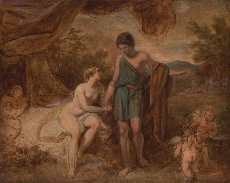 En ofullbordad studie av Venus och Adonis av Thomas Stothard