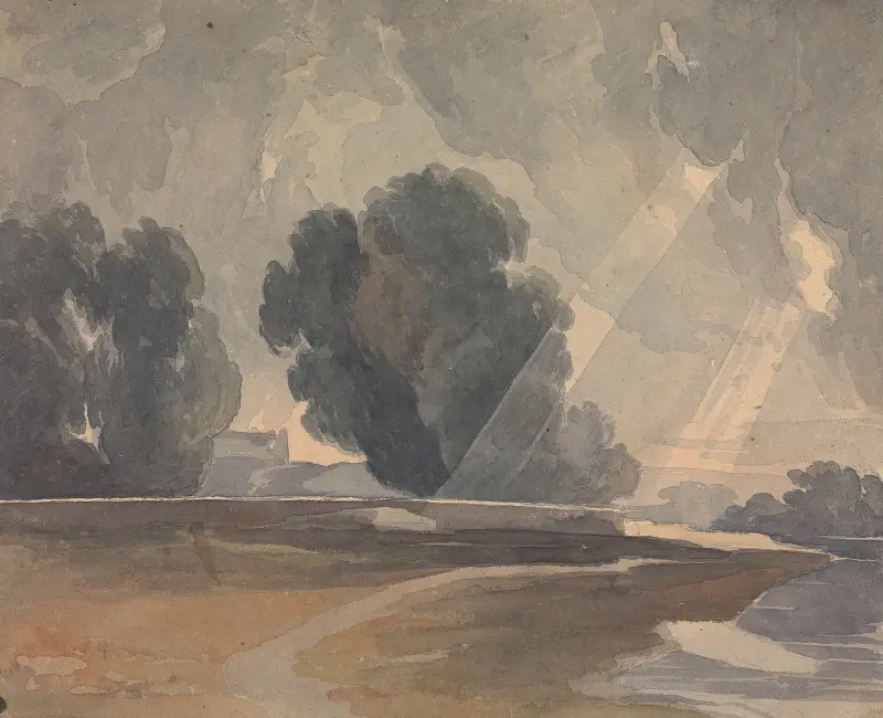 Landscape with Trees and Lake av Thomas Sully