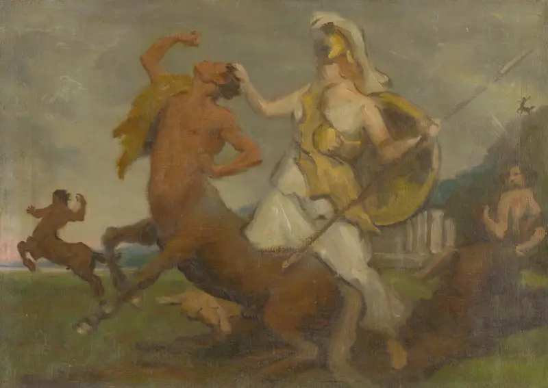 Pallas Athena Fighting Centaurs av Milan Thomka Mitrovský