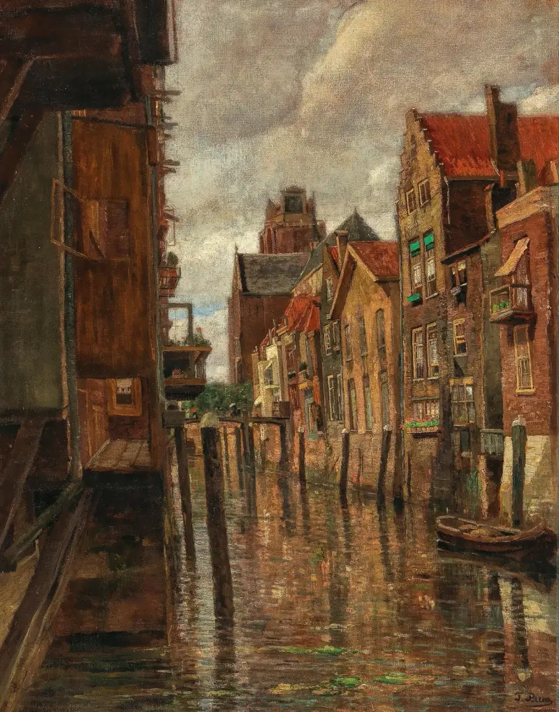 A canal in Dordrecht av Tina Blau
