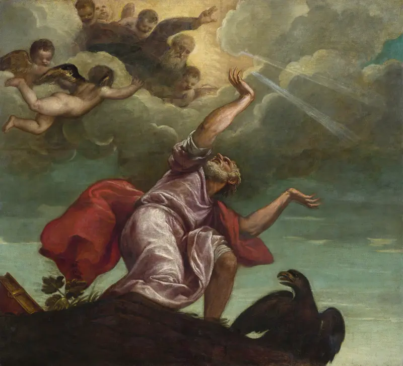 Johannes evangelisten på Patmos av Titian