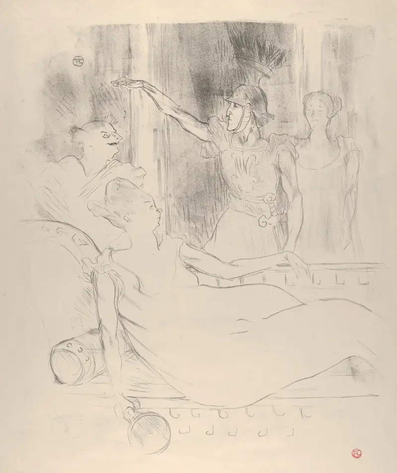 A Scene from Offenbach’s La Belle Hélène av Henri de Toulouse-Lautrec