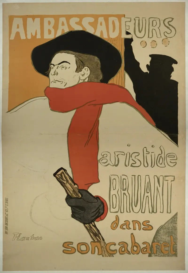 Ambassadeurs. Aristide Bruant dans son cabaret av Henri de Toulouse-Lautrec