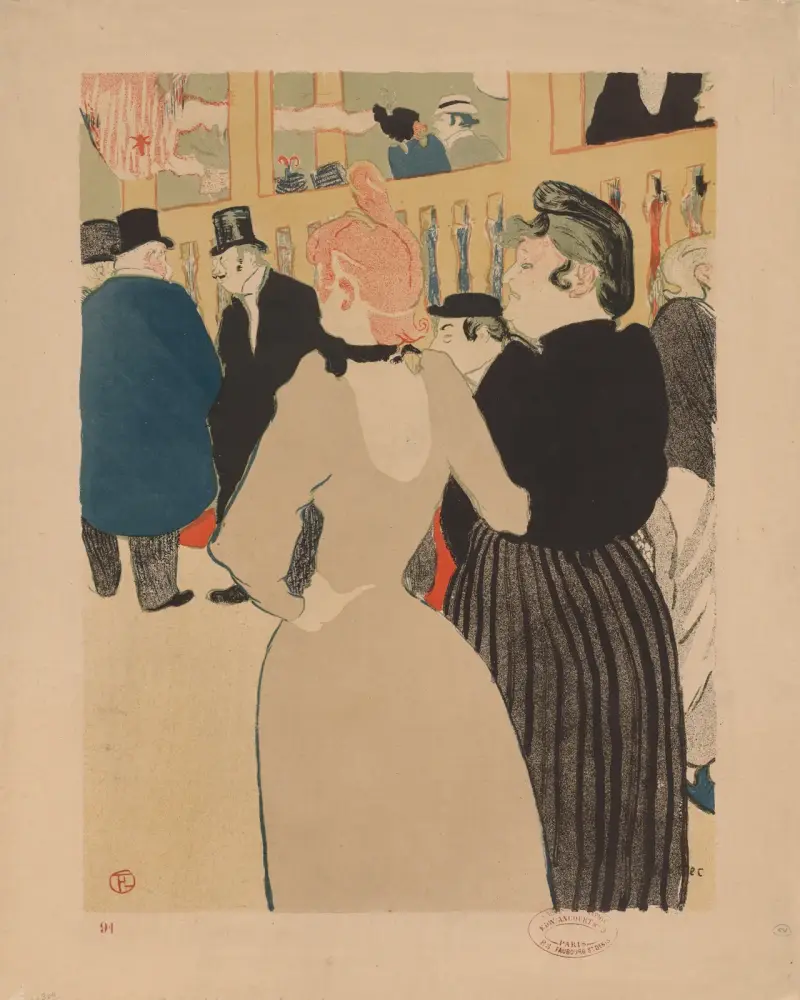 På Moulin Rouge: La Goulue och hennes syster, 1892 – nr 1 av Henri de Toulouse-Lautrec