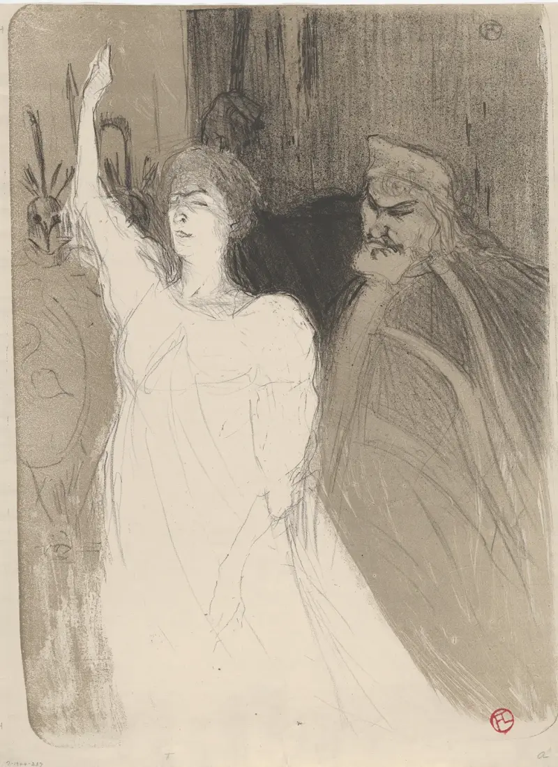 Bartet und Mounet-Sully in Antigone von Henri de Toulouse-Lautrec