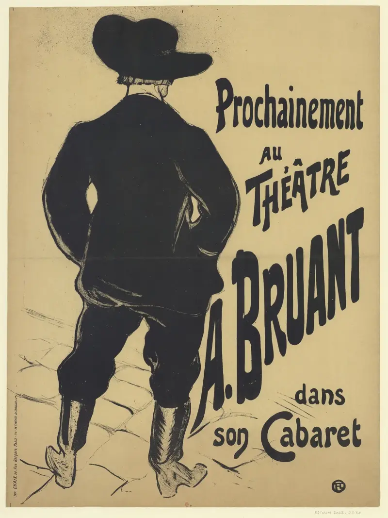 Bruant im Mirliton. Bald im Theater, A. Bruant in seinem Kabarett von Henri de Toulouse-Lautrec