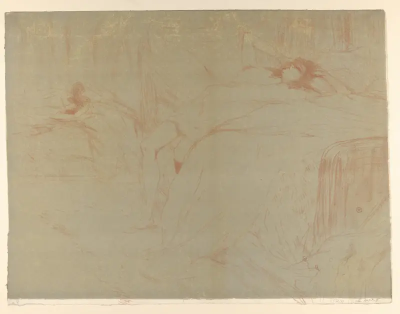 Složená na posteli, Henri de Toulouse-Lautrec