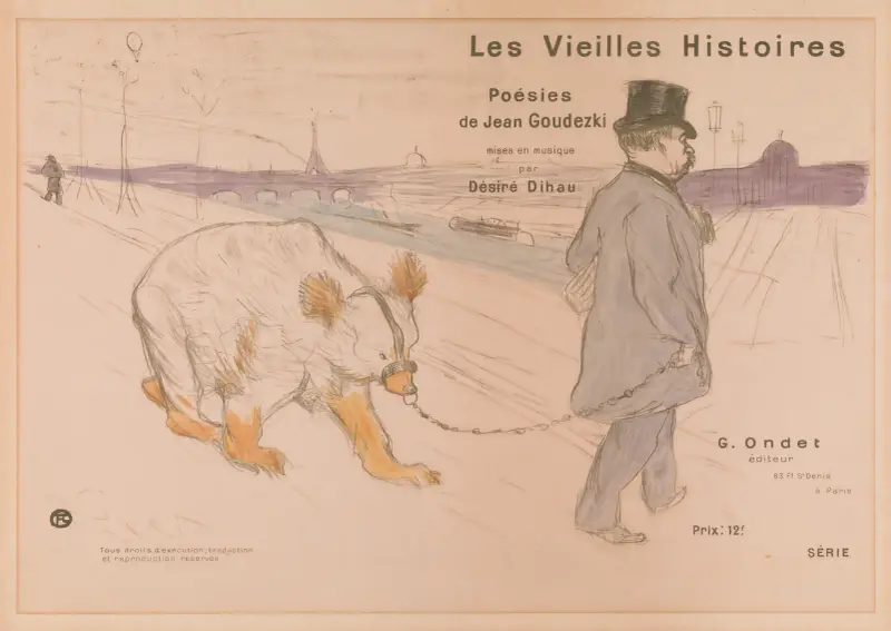 Omslagsdesign för 'Les Vieilles Histoires', 1893 – nr 1 av Henri de Toulouse-Lautrec