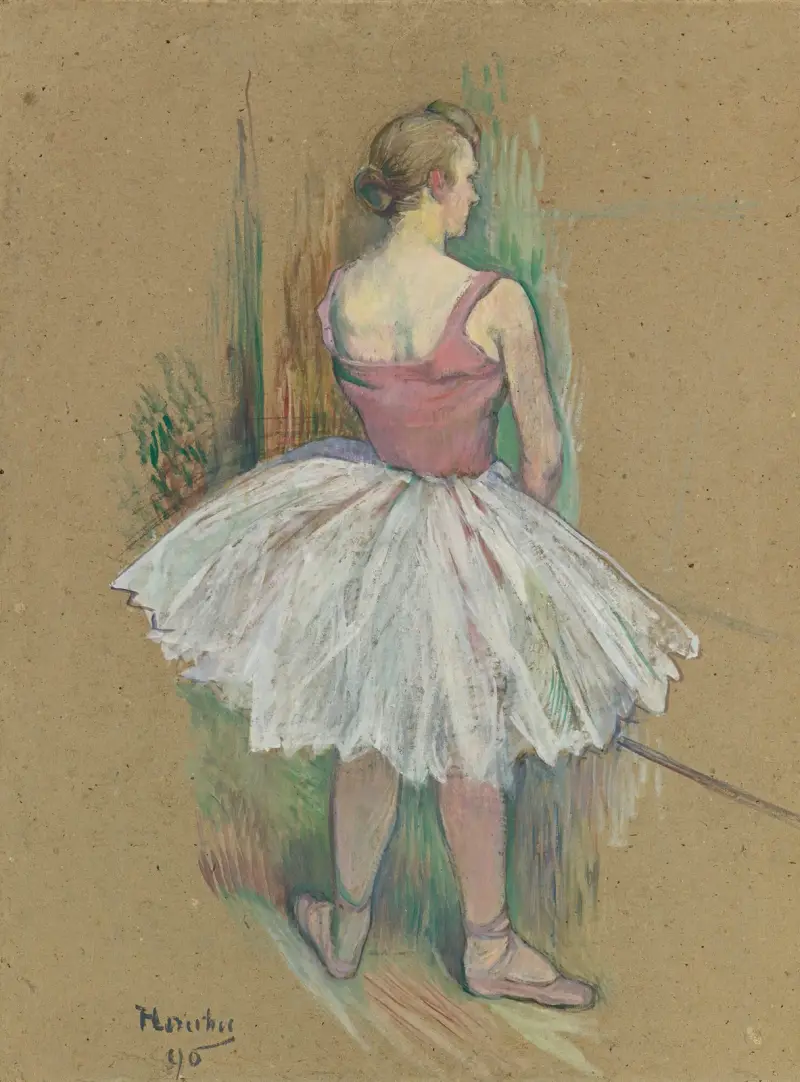Dansös stående, sedd bakifrån av Henri de Toulouse-Lautrec