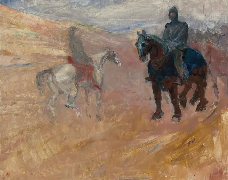 Två riddare i rustning av Henri de Toulouse-Lautrec