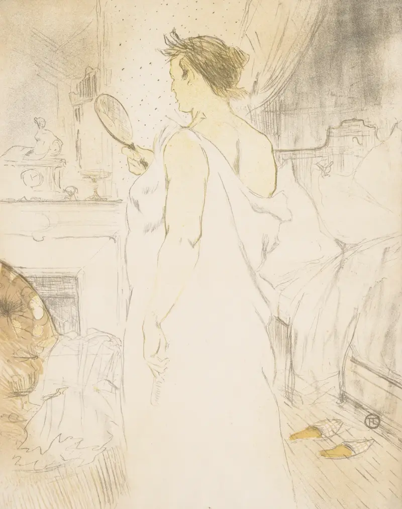 Elles: Kvinna med handspegel av Henri de Toulouse-Lautrec
