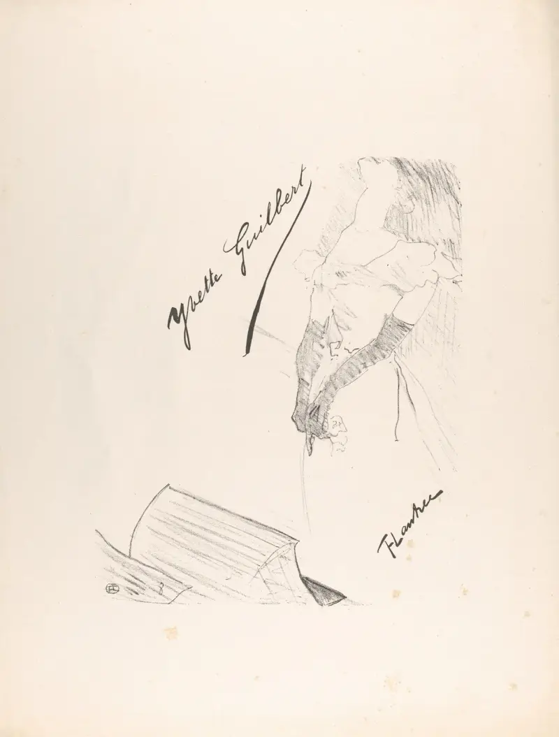 Frontispiz – Yvette Guilbert vor dem Souffleurkasten von Henri de Toulouse-Lautrec