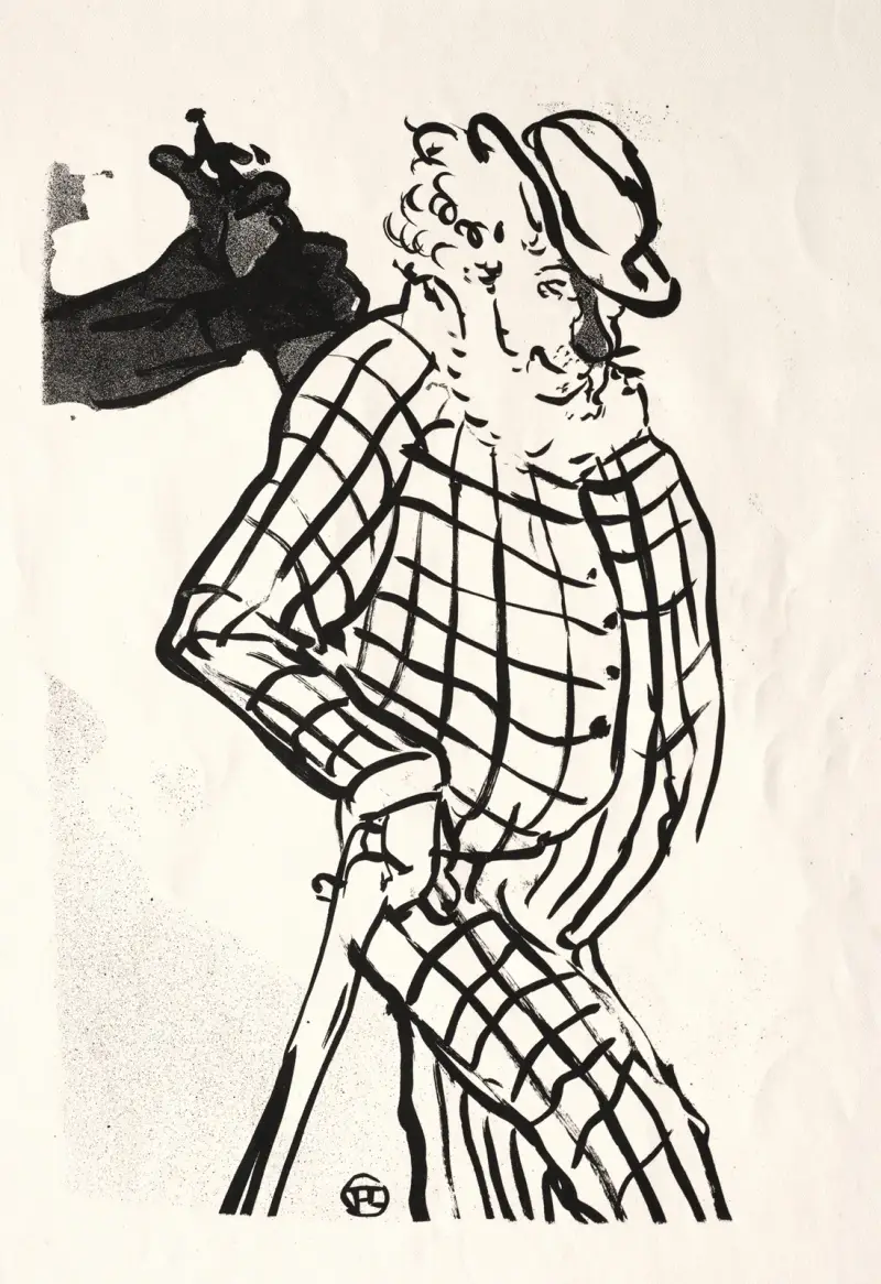 Kafékonserten; amerikansk sångare av Henri de Toulouse-Lautrec
