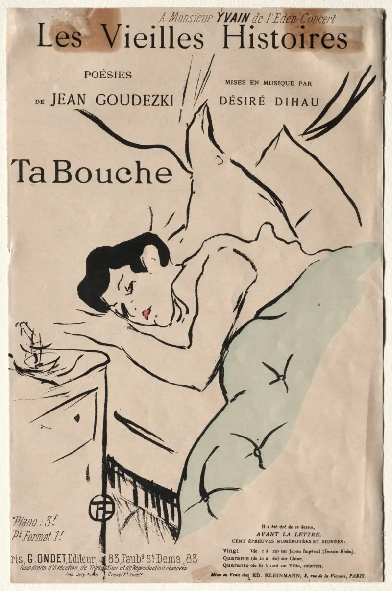 Les Vieilles Histoires, Ta Bouche, 1893 – Nr. 2 von Henri de Toulouse-Lautrec
