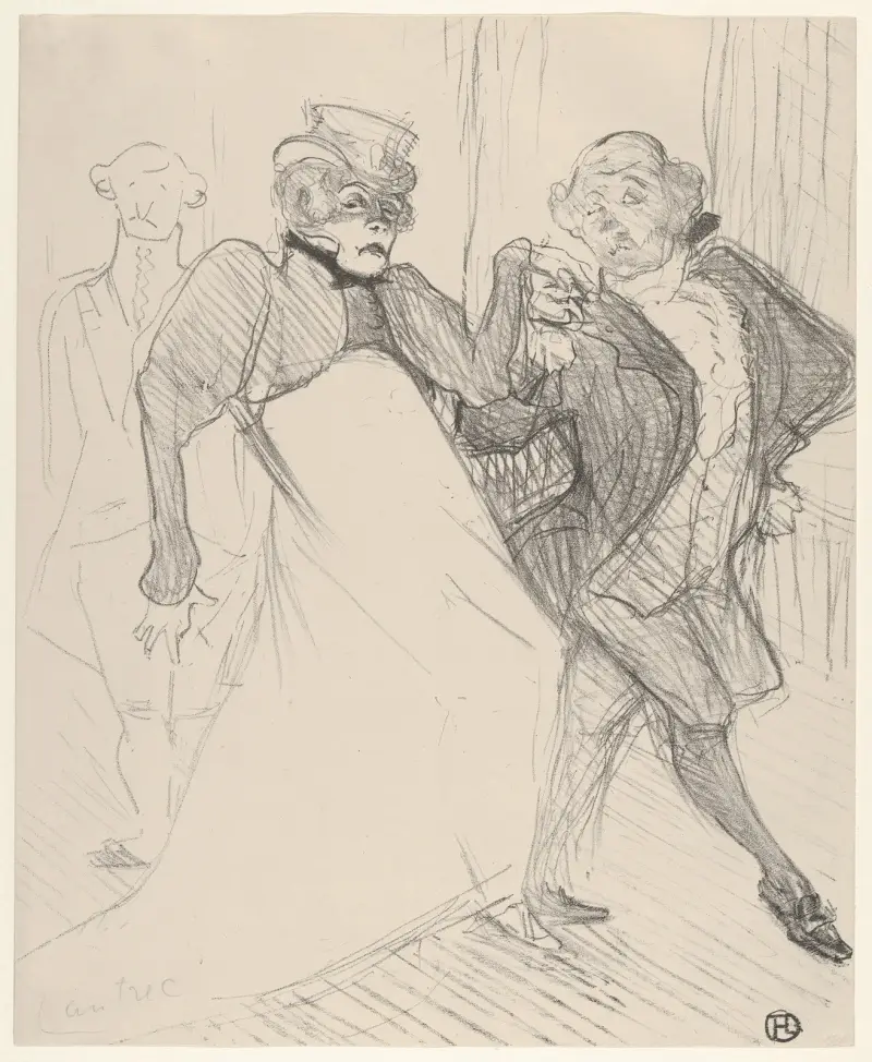 Réjane och Galipaux i Madame Sans-Géne av Henri de Toulouse-Lautrec
