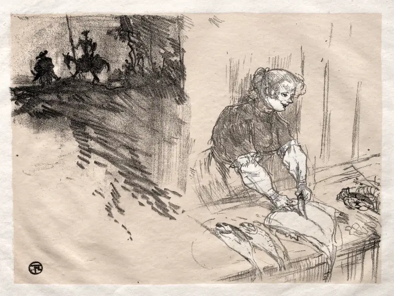 De korta glädjeämnena – omslag av Henri de Toulouse-Lautrec