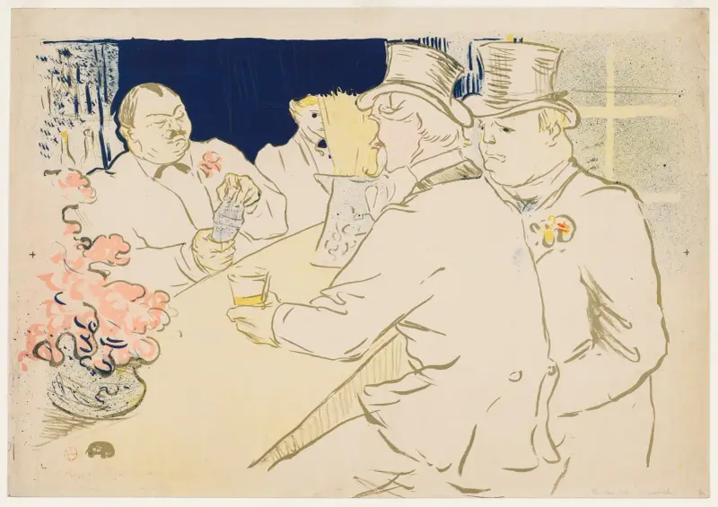 Den irländska och amerikanska baren, Rue Royale av Henri de Toulouse-Lautrec