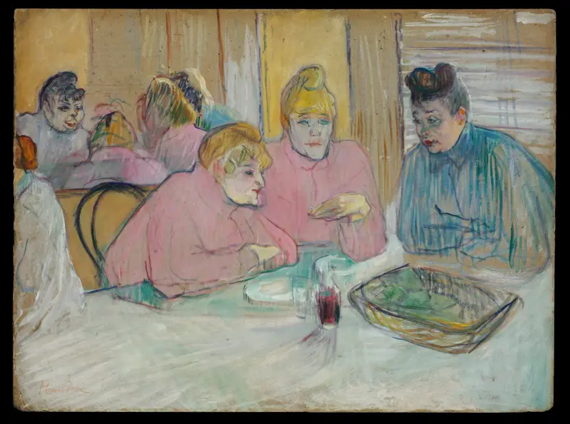 Damerna i matsalen av Henri de Toulouse-Lautrec