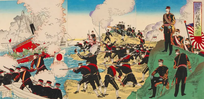 Stora sino-japanska kriget i trakten av Asan av Toyohara Chikanobu