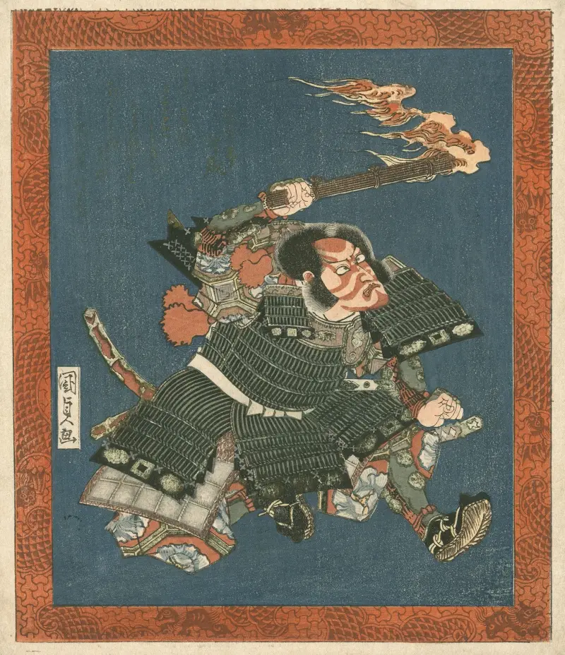 Ichikawa Danjūrō VII som I no Hayata av Utagawa Kunisada (Toyokuni III)