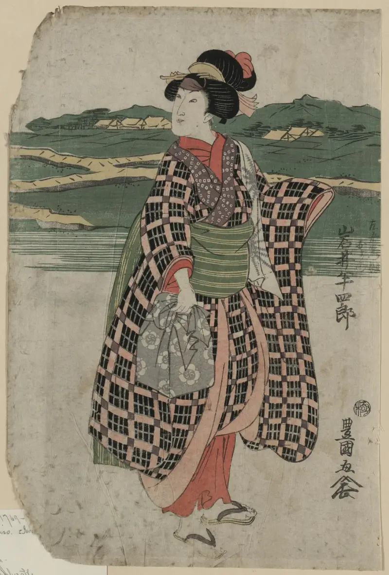 Iwai Hanshirō som Sagoemons dotter Oyone av Toyokuni Utagawa