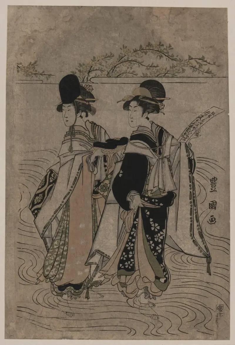 Yatsushi ide no tamagawa av Toyokuni Utagawa
