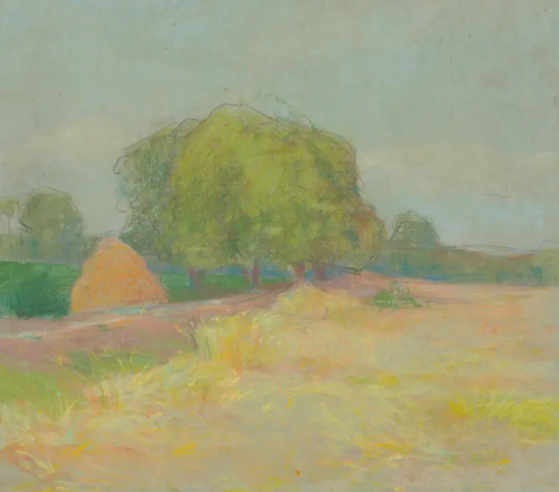 Landschaft mit buschigen Bäumen von Ľudovít Čordák