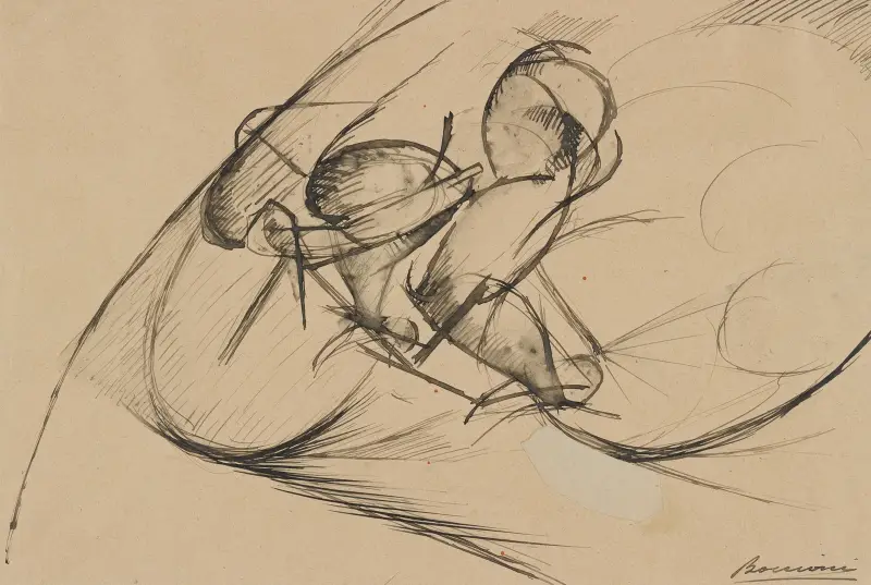 Studie för en cyklists dynamiska kraft II av Umberto Boccioni