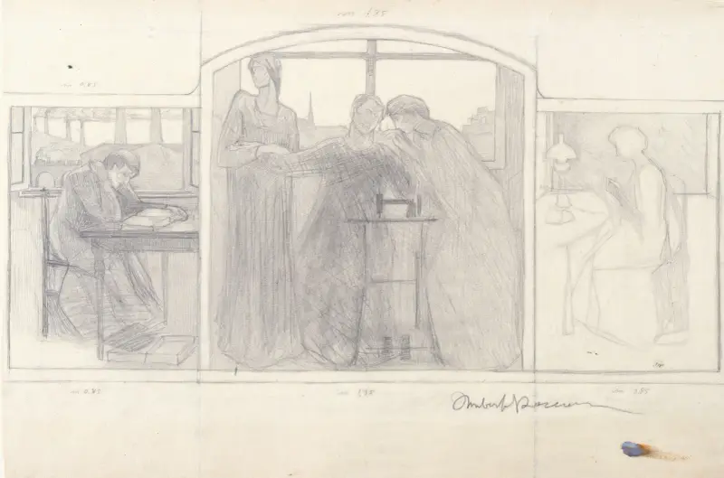 Studie till ’Hylla modern’ av Umberto Boccioni