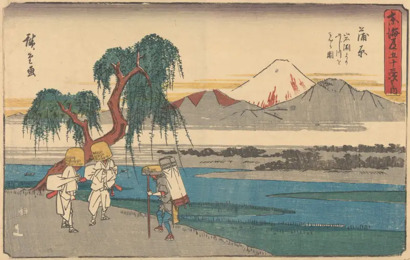 Kanbara, 1841 av Utagawa Hiroshige