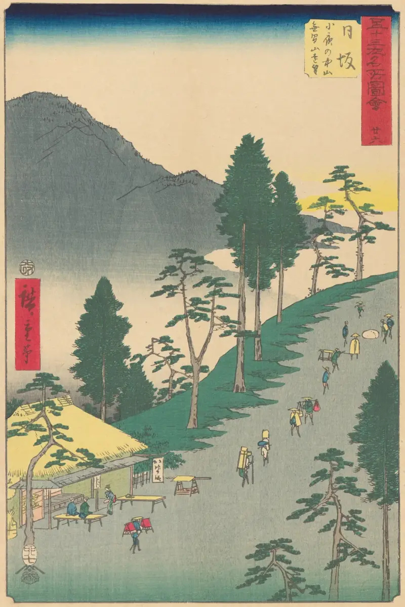 Nissaka, 1855 av Utagawa Hiroshige