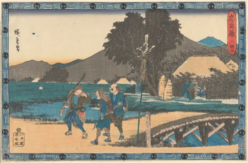 Trzej roninowie w drodze, Utagawa Hiroshige