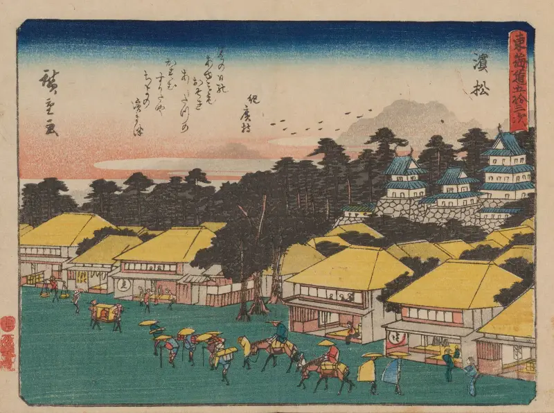 Pięćdziesiąt trzy stacje Tōkaidō, pl. 30, Utagawa Hiroshige