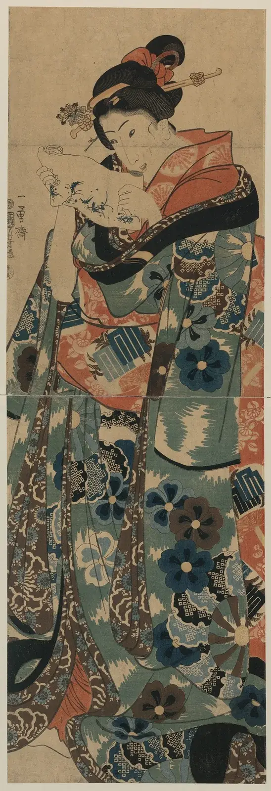 Tochter beim Brieflesen von Utagawa Kuniyoshi