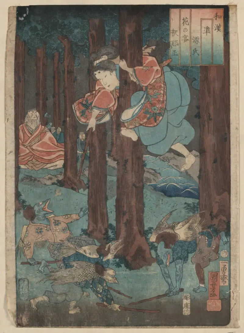 Blomsterfesten på Sano av Utagawa Kuniyoshi