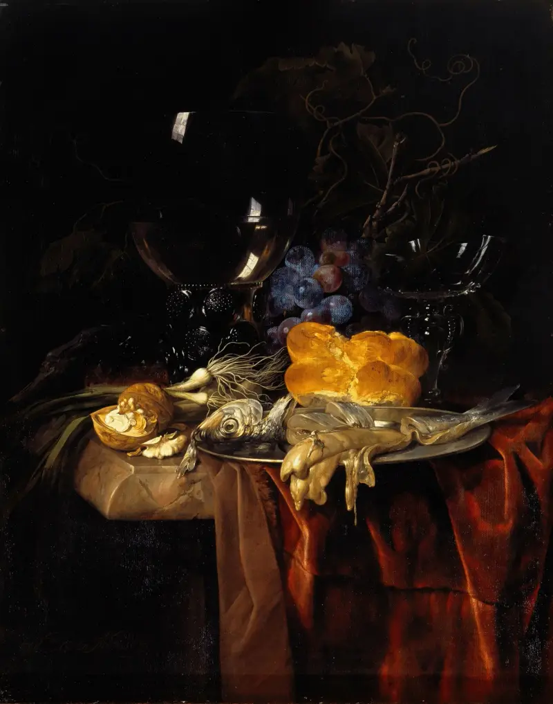 Das Frühstück av Willem van Aelst