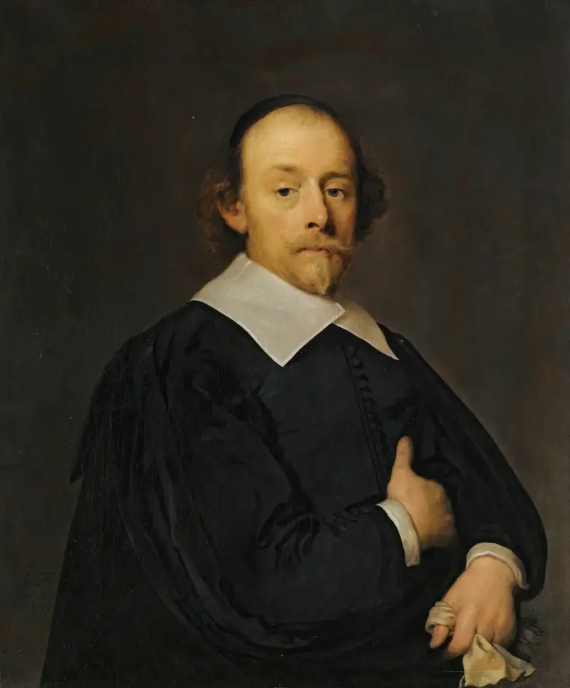 Porträtt av en man i svart av Cornelis Jonson van Ceulen
