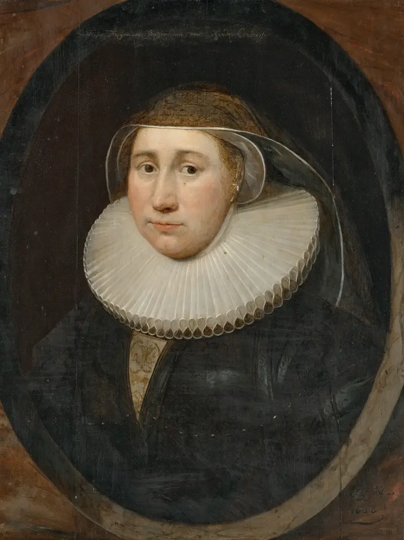 Porträtt av en dam, traditionellt identifierad som Cornelia Huysmans av Cornelis Jonson van Ceulen