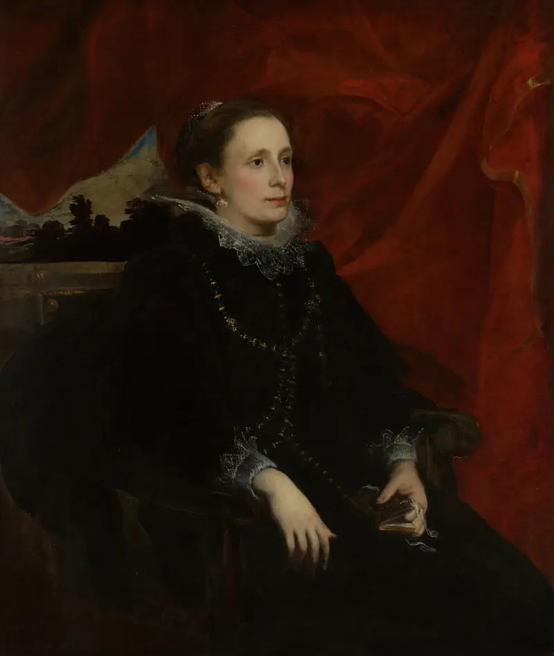 Porträtt av en kvinna, kallad marchesa Durazzo av Anthony van Dyck