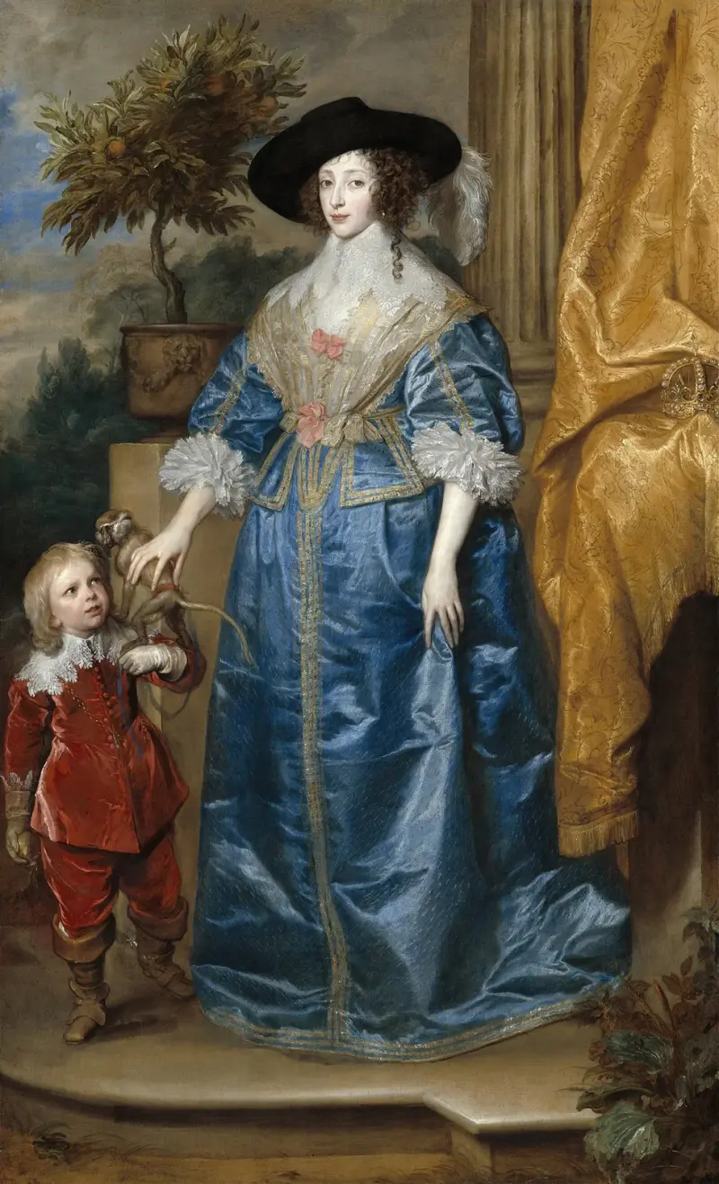 Drottning Henrietta Maria med sir Jeffrey Hudson av Anthony van Dyck