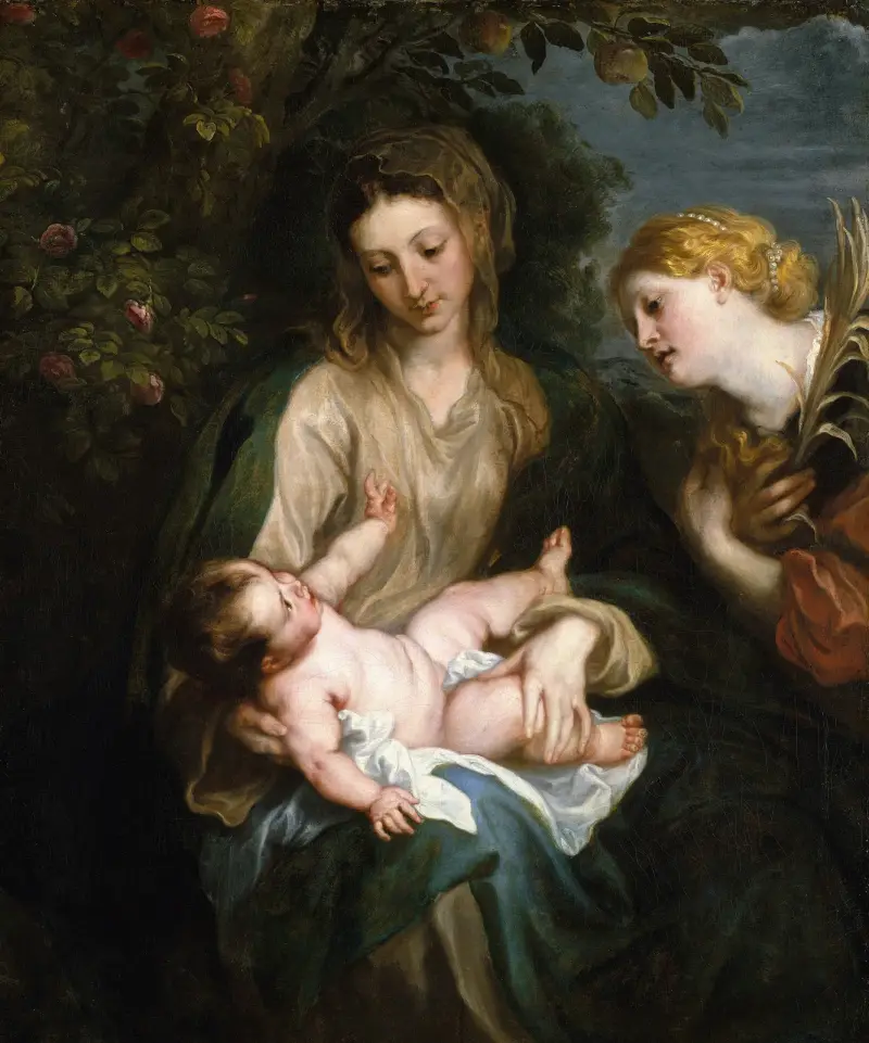 Jungfrun och barnet med den heliga Katarina av Alexandria av Anthony van Dyck