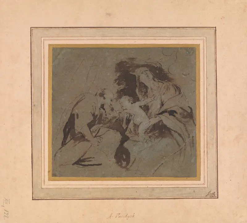 Jungfru Maria med barnet och ett helgon eller en donator av Anthony van Dyck