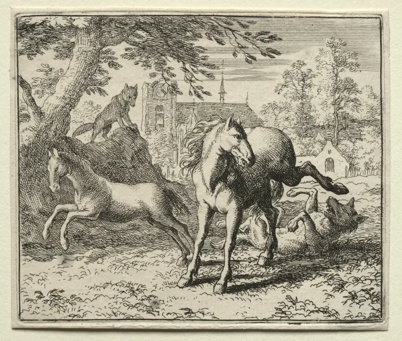 Reynard Tricks the Wolf av Allaert van Everdingen