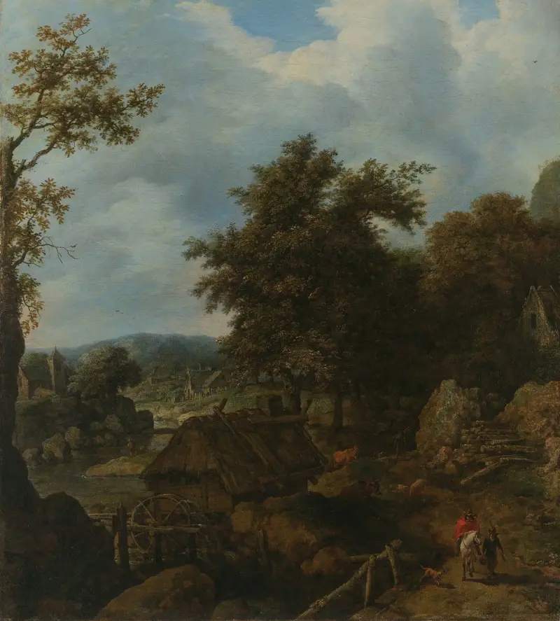 Schwedische Landschaft mit Wassermühle von Allaert van Everdingen