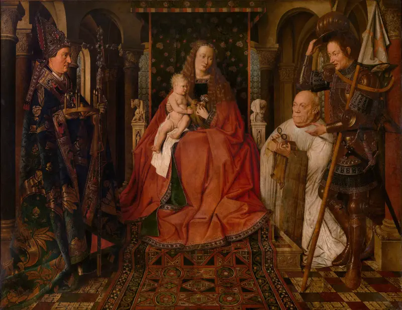 Madonnan omgiven av sankt Göran, sankt Donatianus av Reims och donatorn kaniken van der Paele av Jan van Eyck