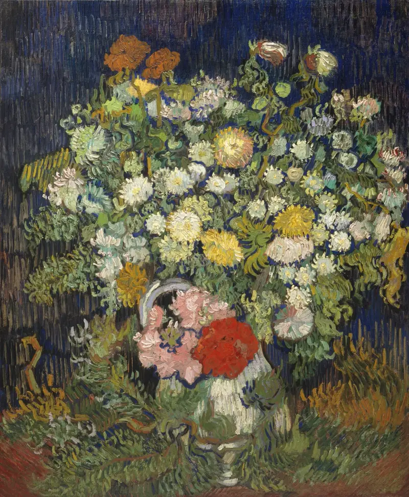 Bukett av blommor i en vas av Vincent van Gogh
